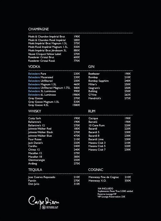 cdlc bottle menu