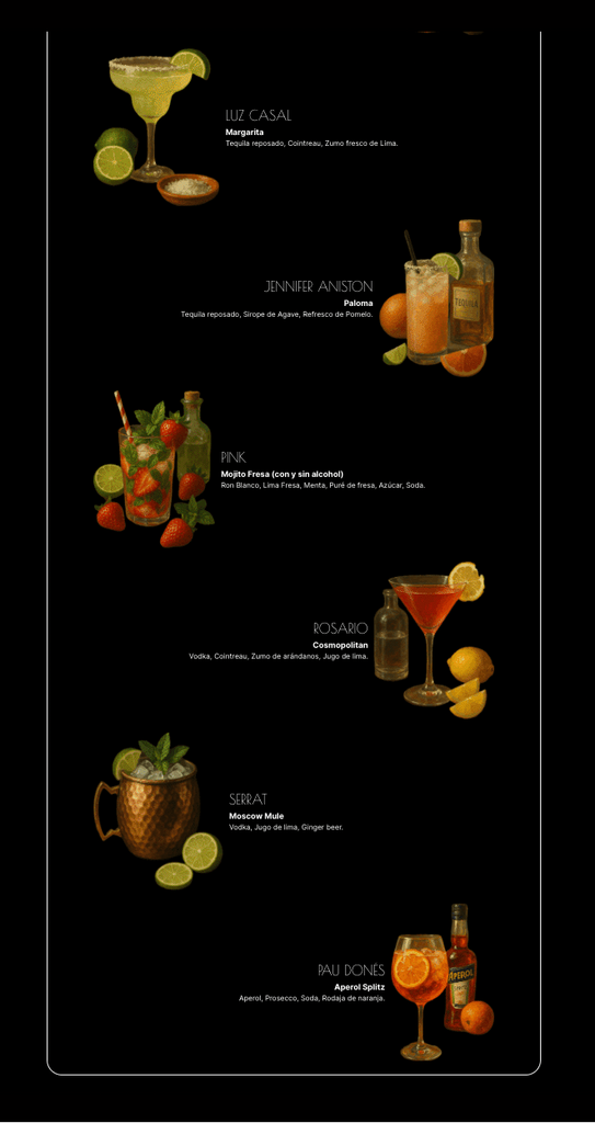 menu luz de gas