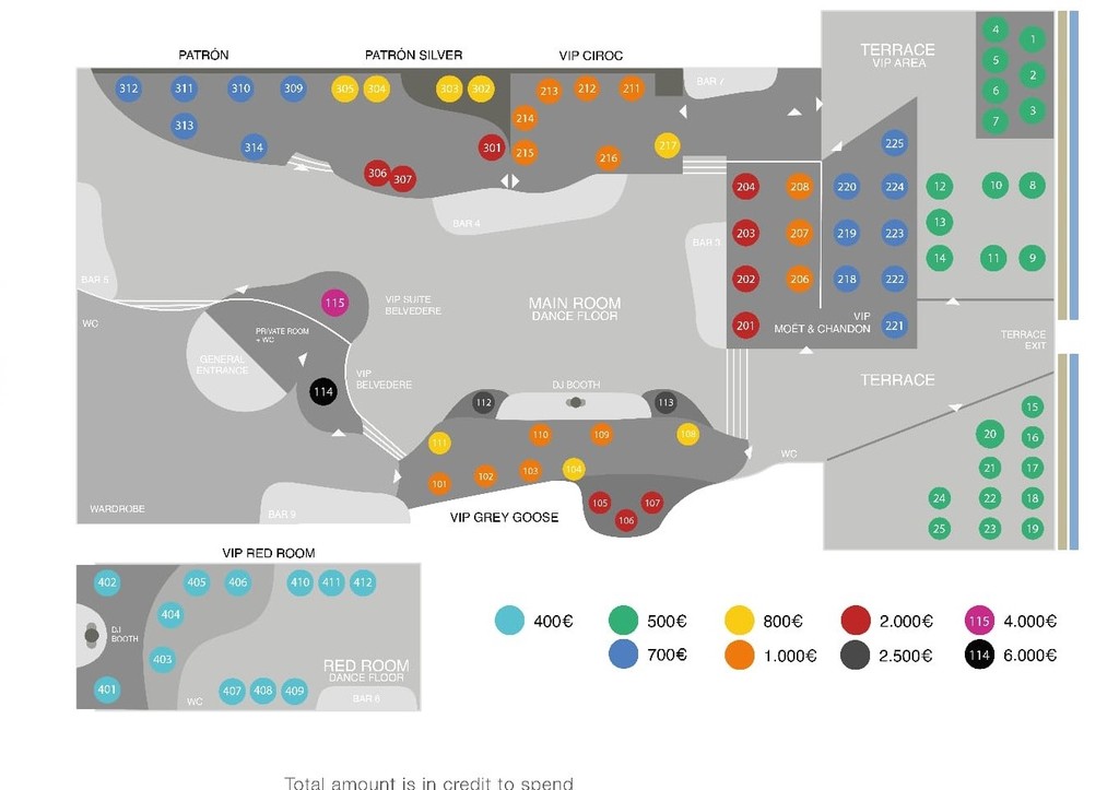 pacha barcelona table map