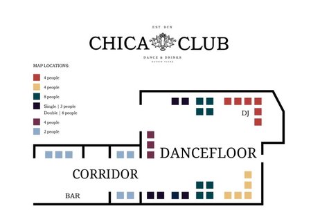 Chica Club tables map